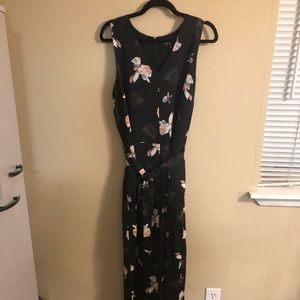 Black Floral Banana Republic Jumpsuit SZ LG